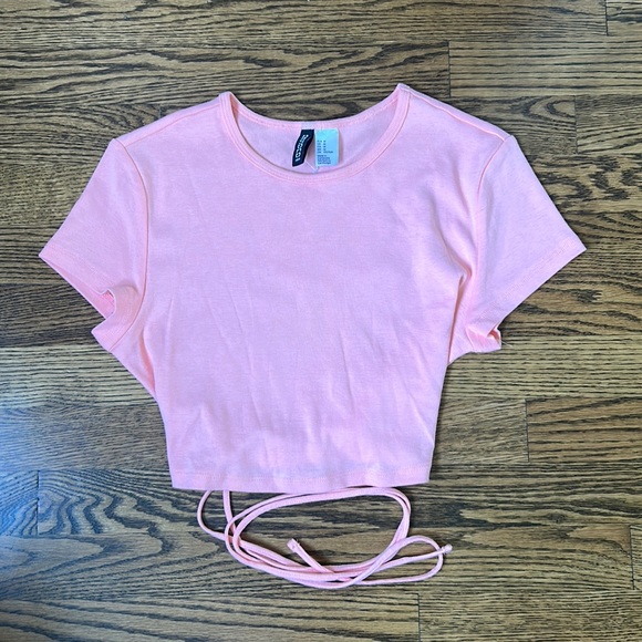 H&M Baby pink warp around crop t - Picture 1 of 1